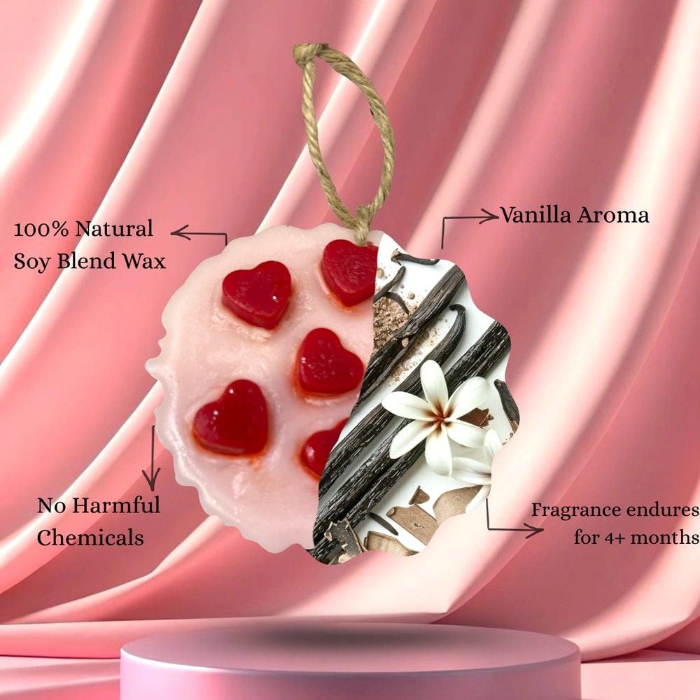 Handcrafted Vanilla Heart Agate Soy Wax Sachet Set of 2